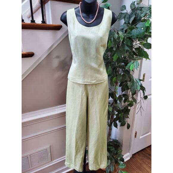 Coldwater Creek Women's Green Single Breasted Blazer, Top & Pant 3 Pcs Suit 8 - Picture 7 of 16